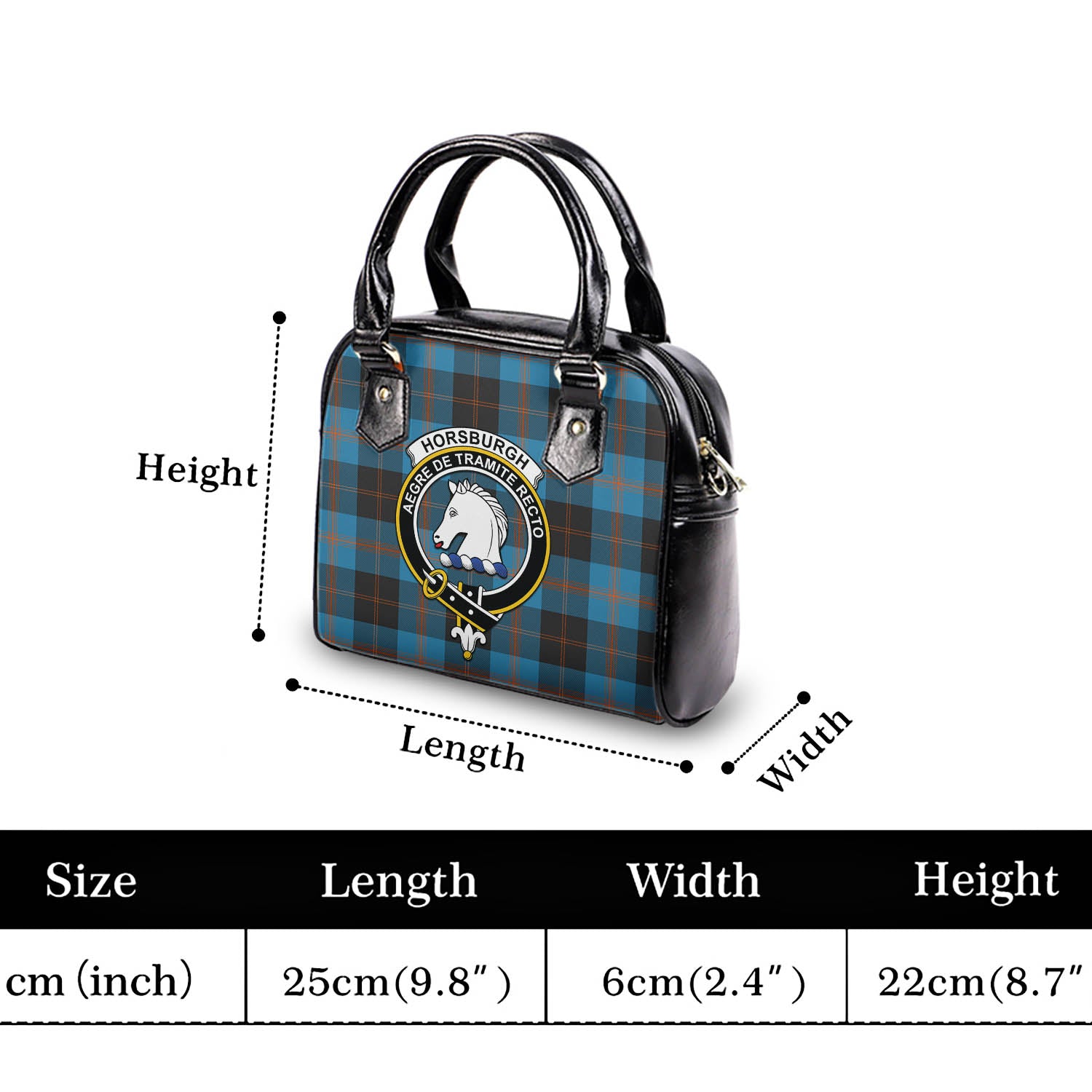 Horsburgh Tartan Shoulder Handbags with Family Crest - Tartanvibesclothing