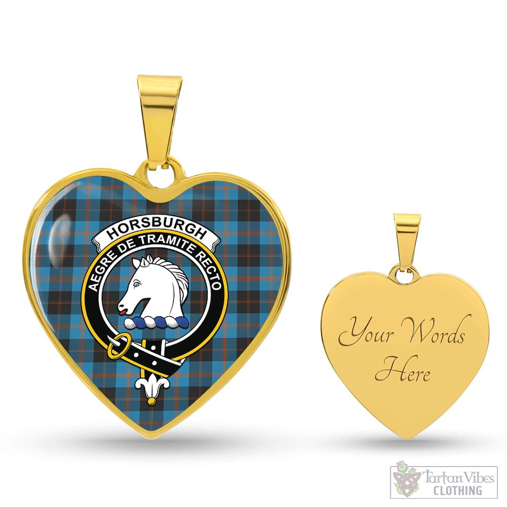 Tartan Vibes Clothing Horsburgh Tartan Heart Necklace with Family Crest