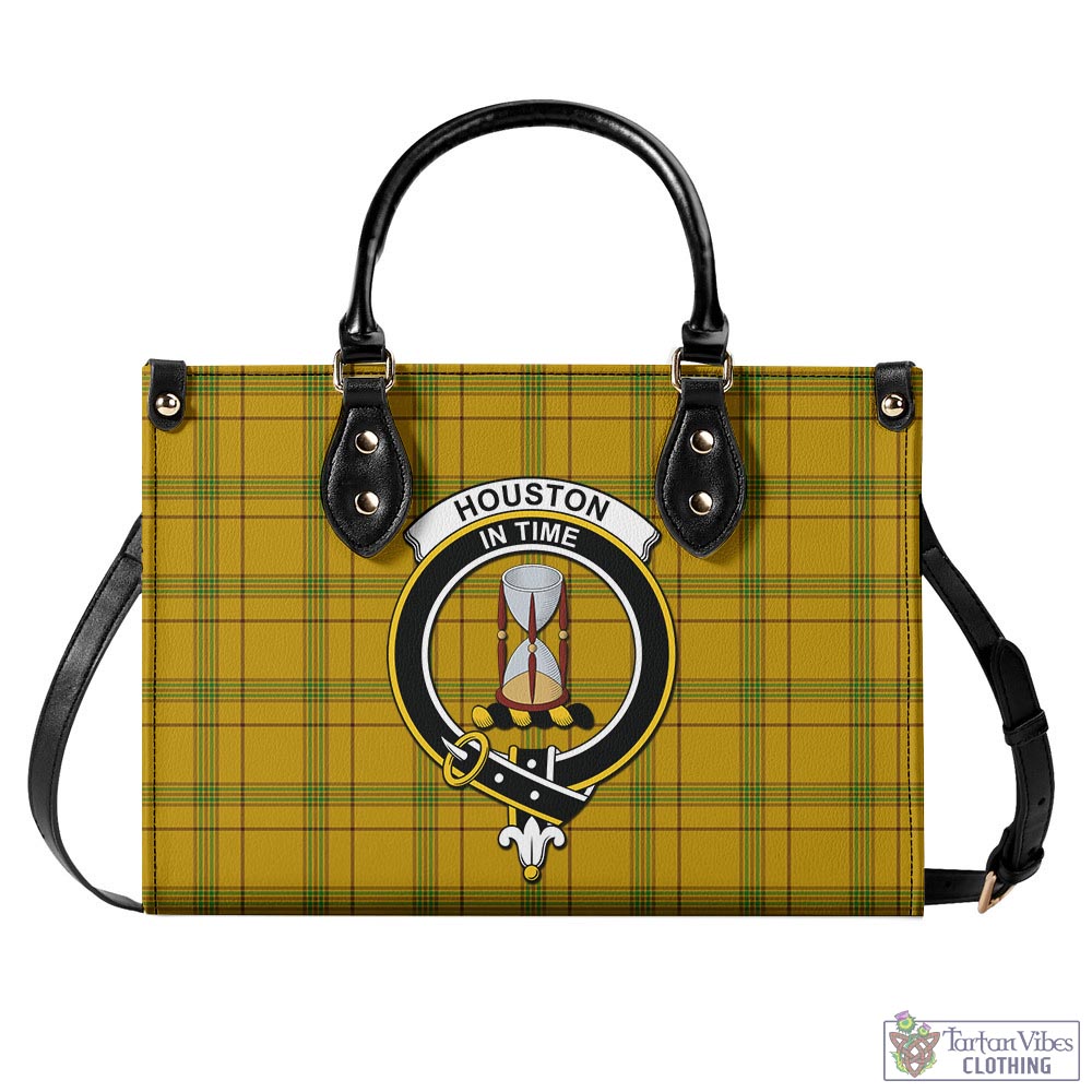 Tartan Vibes Clothing Houston Tartan Luxury Leather Handbags with Family Crest