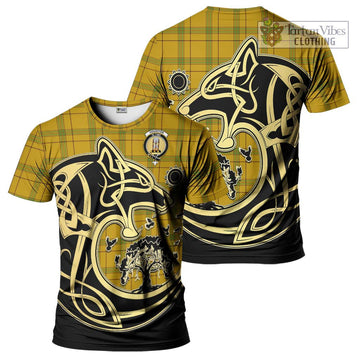 Houston Tartan T-Shirt with Family Crest Celtic Wolf Style