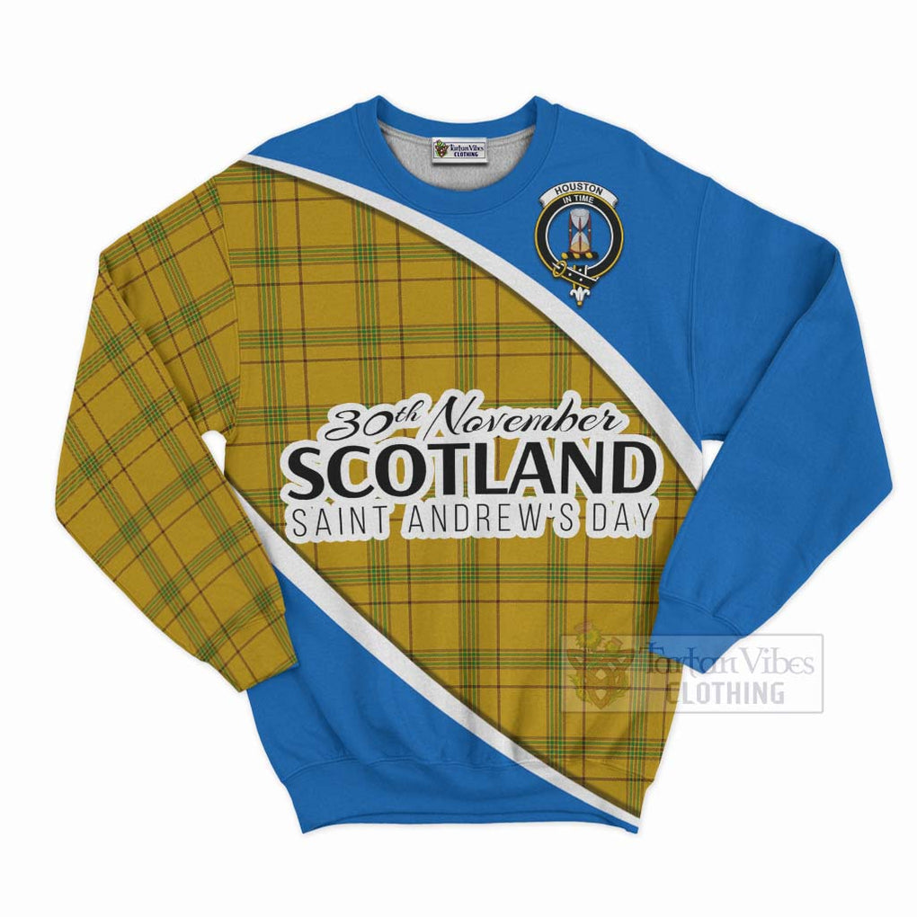 Tartan Vibes Clothing Houston Family Crest Tartan Sweatshirt Celebrate Saint Andrew's Day in Style