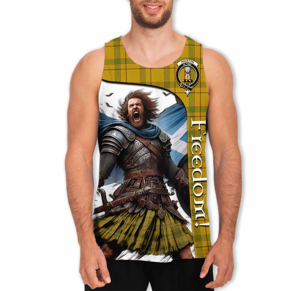 Tartan Vibes Clothing Houston Crest Tartan Men's Tank Top Inspired by the Freedom of Scottish Warrior