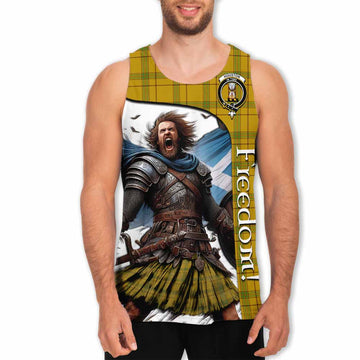 Houston Crest Tartan Men's Tank Top Inspired by the Freedom of Scottish Warrior