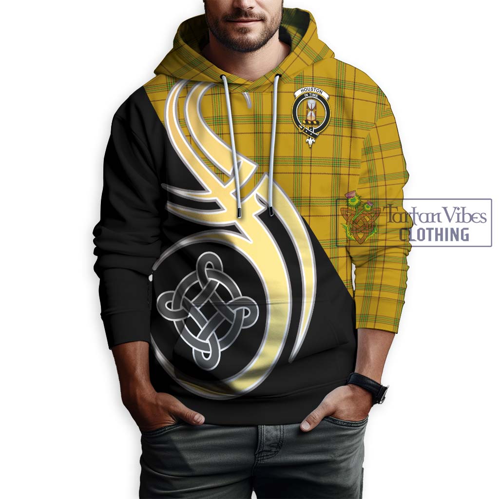 Houston Tartan Hoodie with Family Crest and Celtic Symbol Style Zip Hoodie - Tartan Vibes Clothing