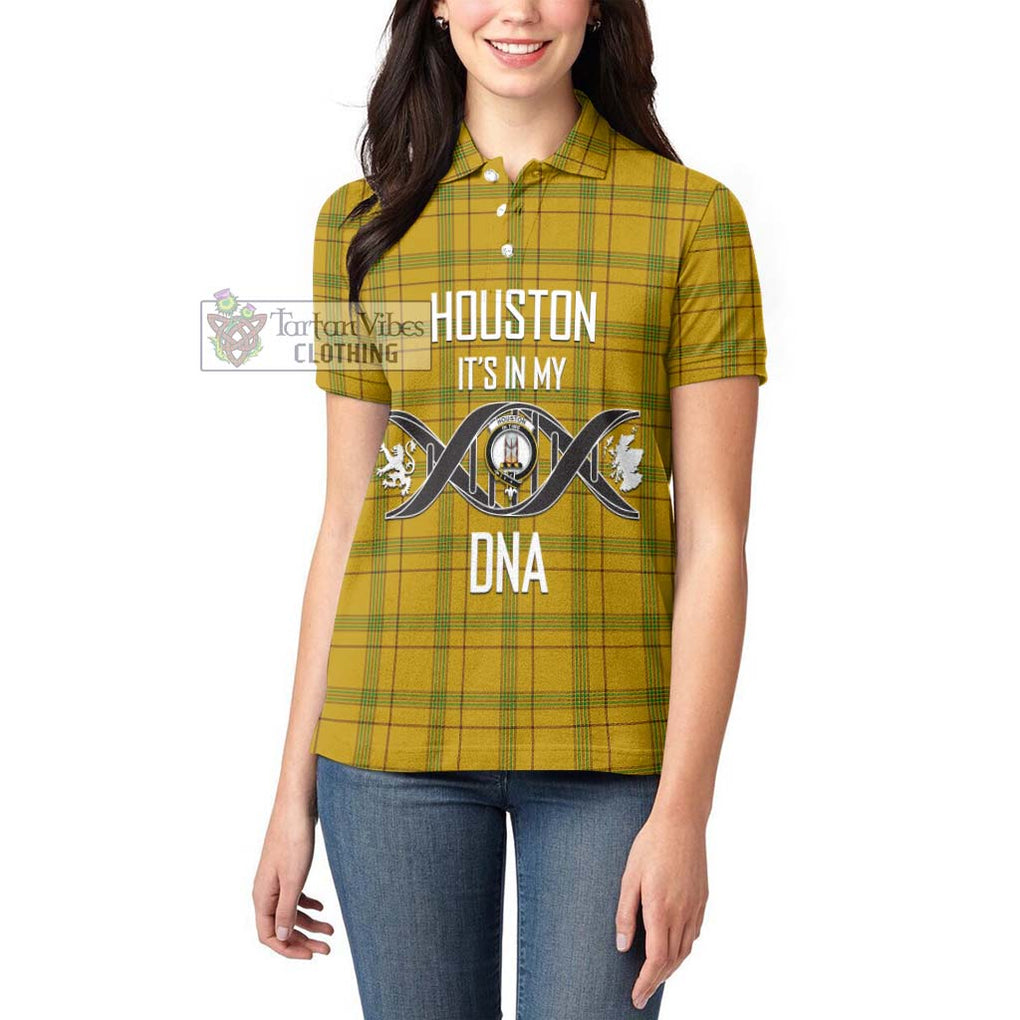 Houston Tartan Women's Polo Shirt with Family Crest DNA In Me Style Women - Tartanvibesclothing Shop