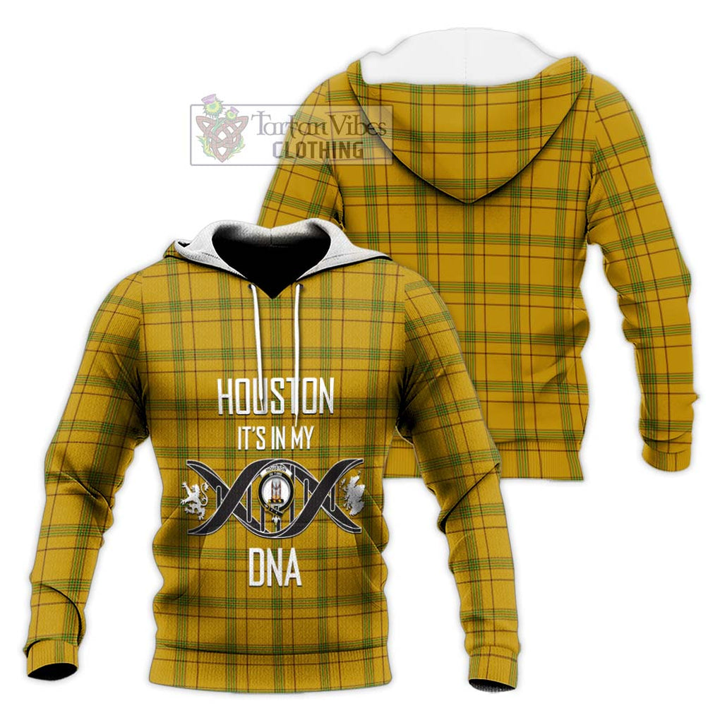 Houston Tartan Knitted Hoodie with Family Crest DNA In Me Style Unisex Knitted Pullover Hoodie - Tartanvibesclothing Shop