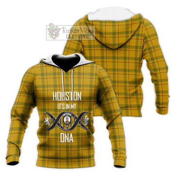 Houston Tartan Knitted Hoodie with Family Crest DNA In Me Style