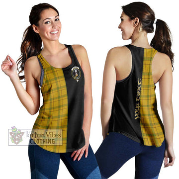 Houston Tartan Women's Racerback Tanks with Family Crest and Half Of Me Style