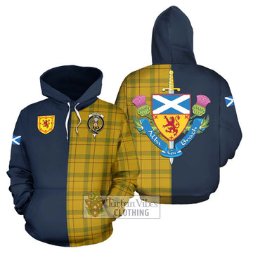 Houston Tartan Hoodie Alba with Scottish Lion Royal Arm Half Style