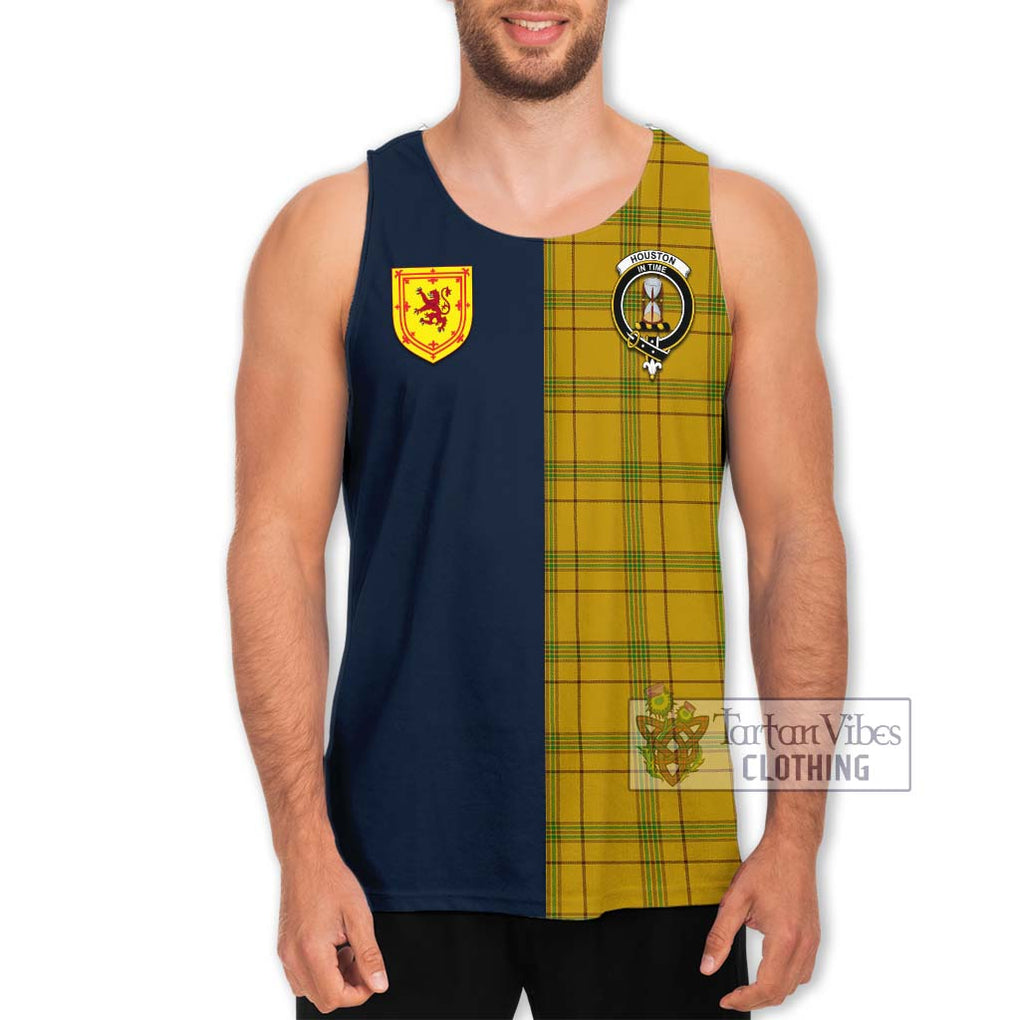 Tartan Vibes Clothing Houston Tartan Men's Tank Top with Scottish Lion Royal Arm Half Style