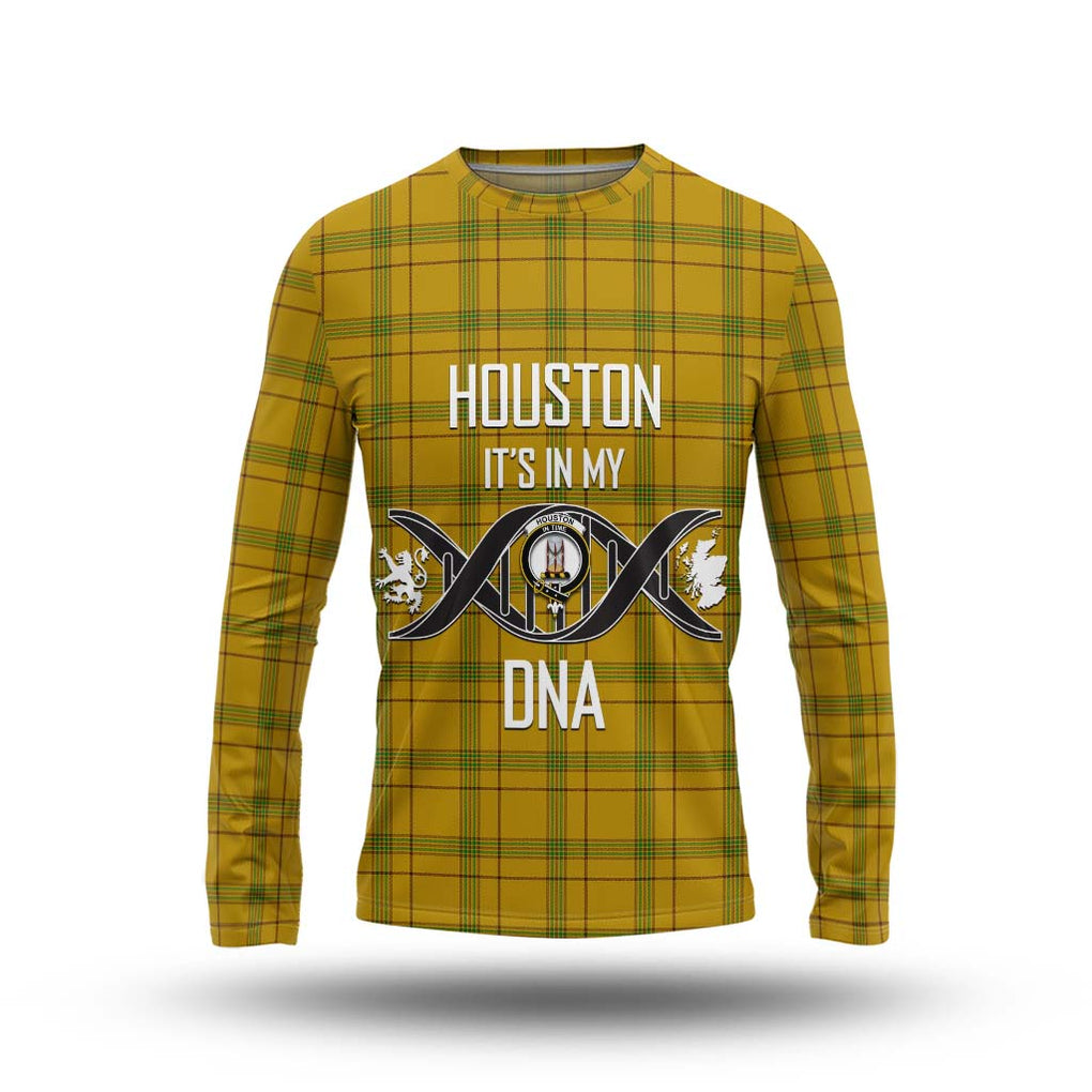 Houston Tartan Long Sleeve T-Shirt with Family Crest DNA In Me Style Unisex - Tartanvibesclothing Shop