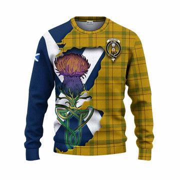 Houston Tartan Family Crest Knitted Sweater Scottish Thistle Celtic Inspired Unisex - Tartan Vibes Clothing