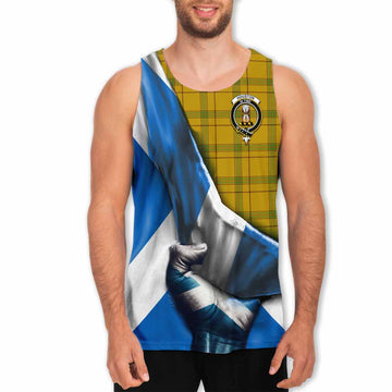 Houston Tartan Men's Tank Top with Family Crest Scotland Patriotic Style