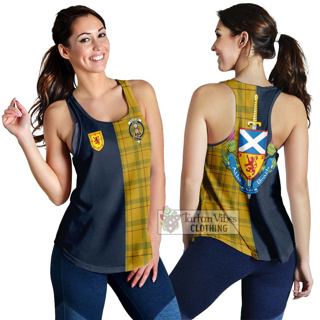 Tartan Vibes Clothing Houston Tartan Women's Racerback Tanks with Scottish Lion Royal Arm Half Style