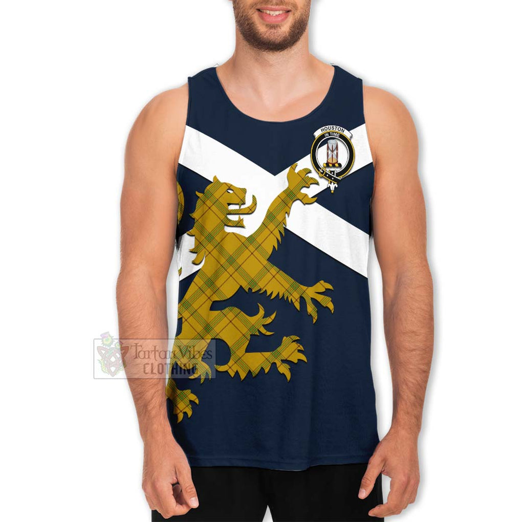 Tartan Vibes Clothing Houston Tartan Lion Rampant Men's Tank Top – Proudly Display Your Heritage with Alba Gu Brath and Clan Name