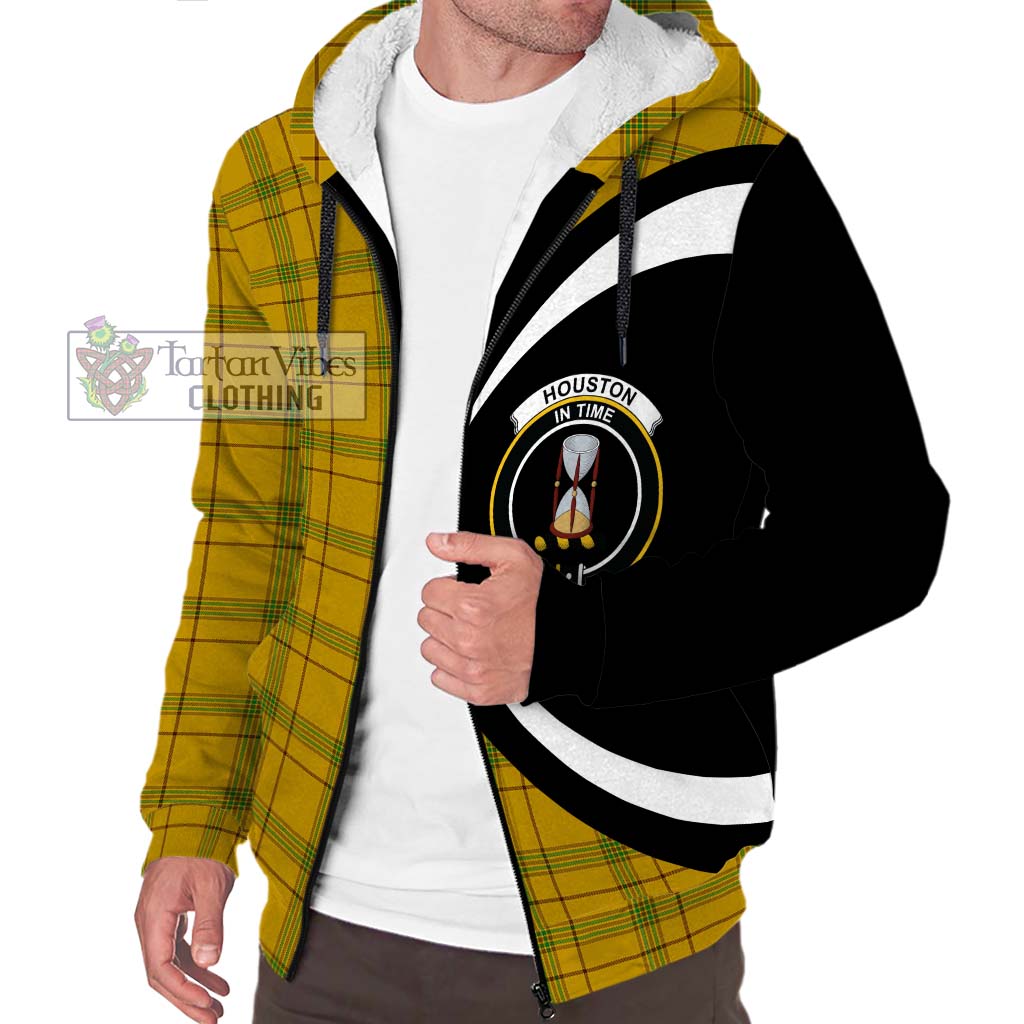 Houston Tartan Sherpa Hoodie with Family Crest Circle Style Unisex S - Tartan Vibes Clothing