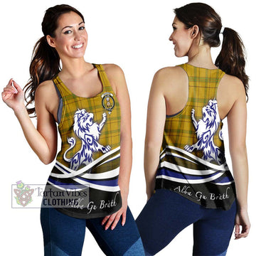 Houston Tartan Women's Racerback Tanks with Alba Gu Brath Regal Lion Emblem