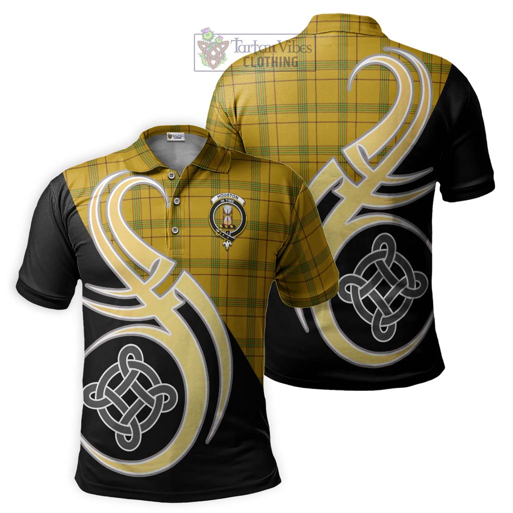 Houston Tartan Polo Shirt with Family Crest and Celtic Symbol Style Kid - Tartan Vibes Clothing