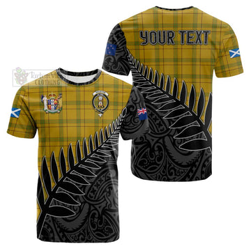 Houston Crest Tartan Cotton T-shirt with New Zealand Silver Fern Half Style