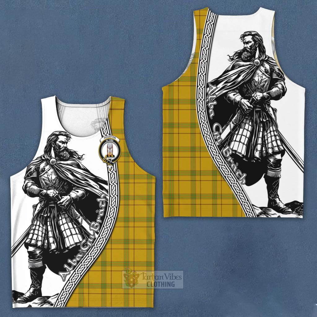 Tartan Vibes Clothing Houston Tartan Clan Crest Men's Tank Top with Highlander Warrior Celtic Style