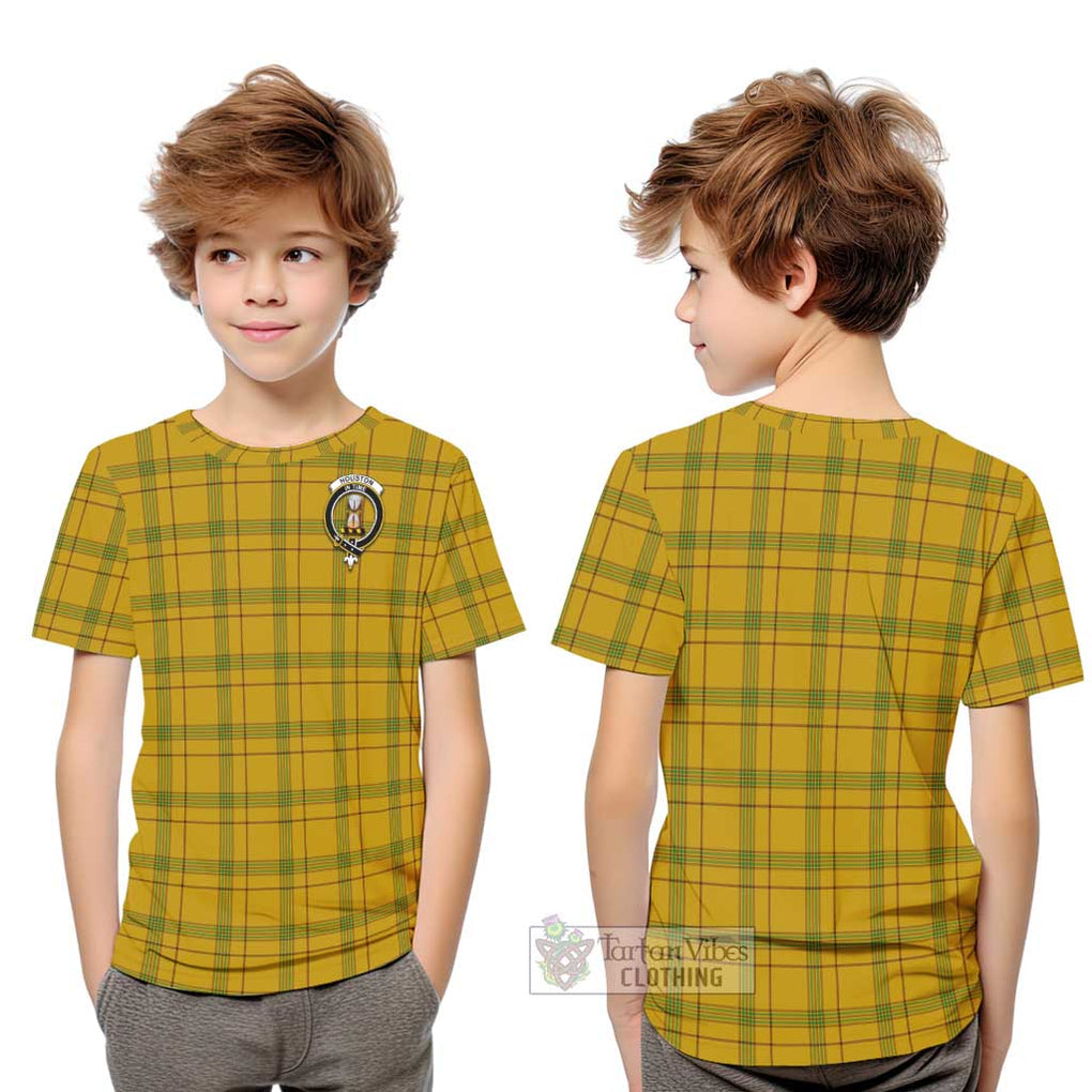 Houston Tartan Kid T-Shirt with Family Crest Youth XL Size14 - Tartanvibesclothing Shop