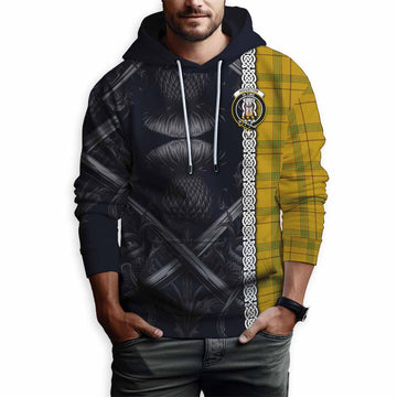 Houston Tartan Hoodie with Family Crest Cross Sword Thistle Celtic Vibes