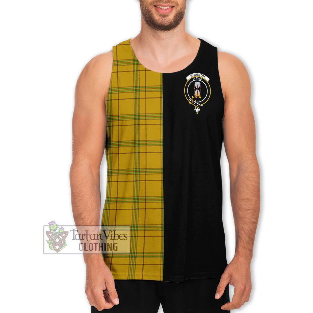 Houston Tartan Men's Tank Top with Family Crest and Half Of Me Style Men - Tartanvibesclothing Shop