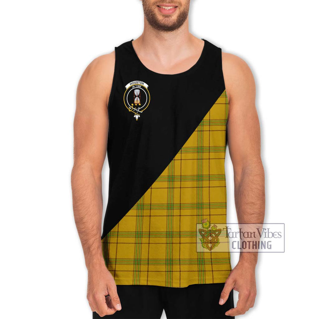 Houston Tartan Men's Tank Top with Family Crest and Military Logo Style Men - Tartanvibesclothing Shop