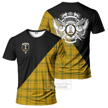 Houston Tartan T-Shirt with Family Crest and Military Logo Style