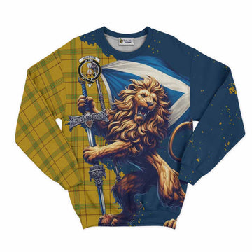 Houston Tartan Family Crest Sweatshirt with Scottish Majestic Lion