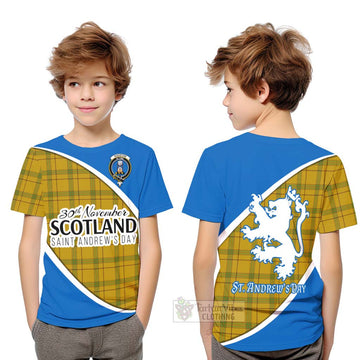 Houston Family Crest Tartan Kid T-Shirt Celebrate Saint Andrew's Day in Style