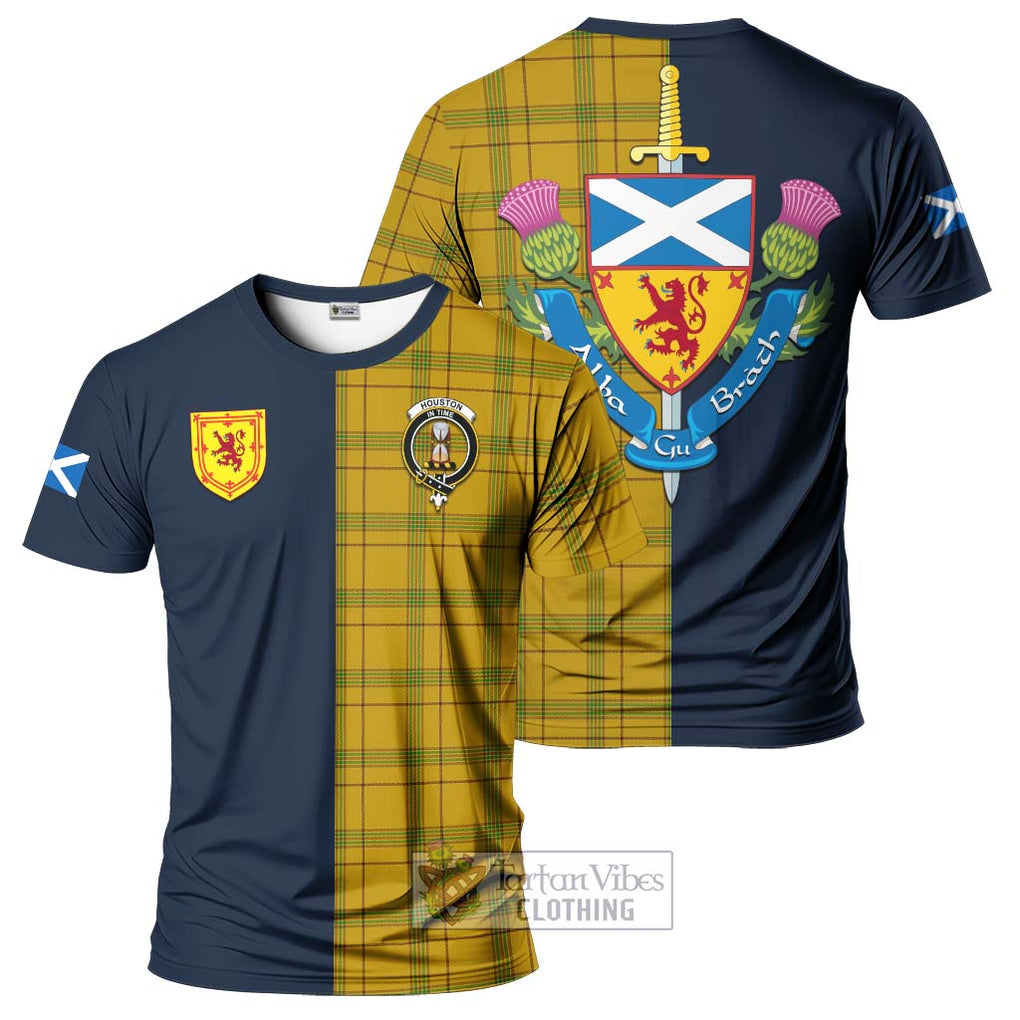 Tartan Vibes Clothing Houston Tartan T-Shirt Alba with Scottish Lion Royal Arm Half Style