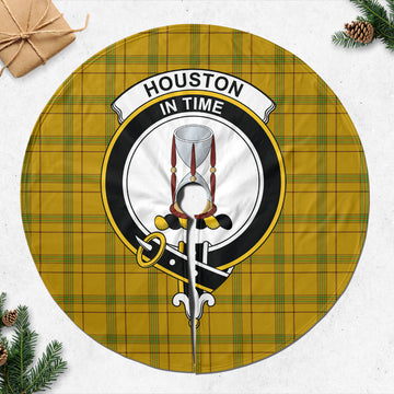 Houston Tartan Christmas Tree Skirt with Family Crest