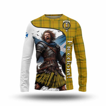 Houston Crest Tartan Long Sleeve T-Shirt Inspired by the Freedom of Scottish Warrior