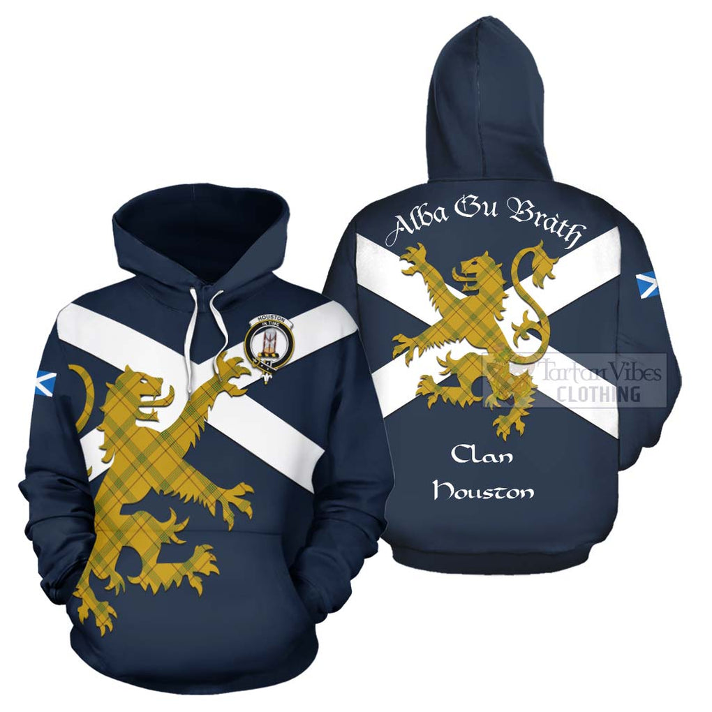 Tartan Vibes Clothing Houston Tartan Lion Rampant Hoodie – Proudly Display Your Heritage with Alba Gu Brath and Clan Name