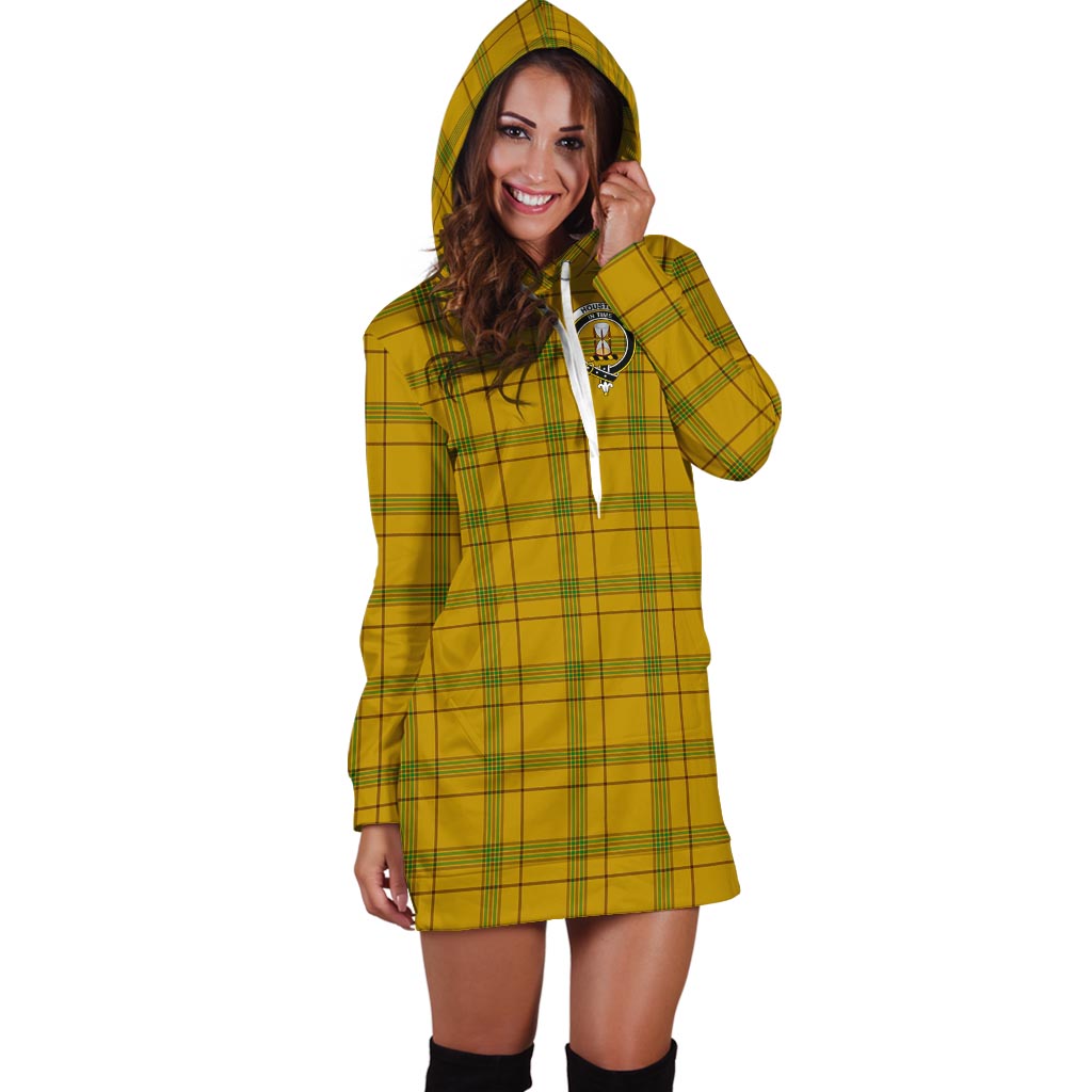 Houston Tartan Hoodie Dress with Family Crest - Tartan Vibes Clothing