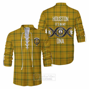 Houston Tartan Ghillie Kilt Shirt with Family Crest DNA In Me Style