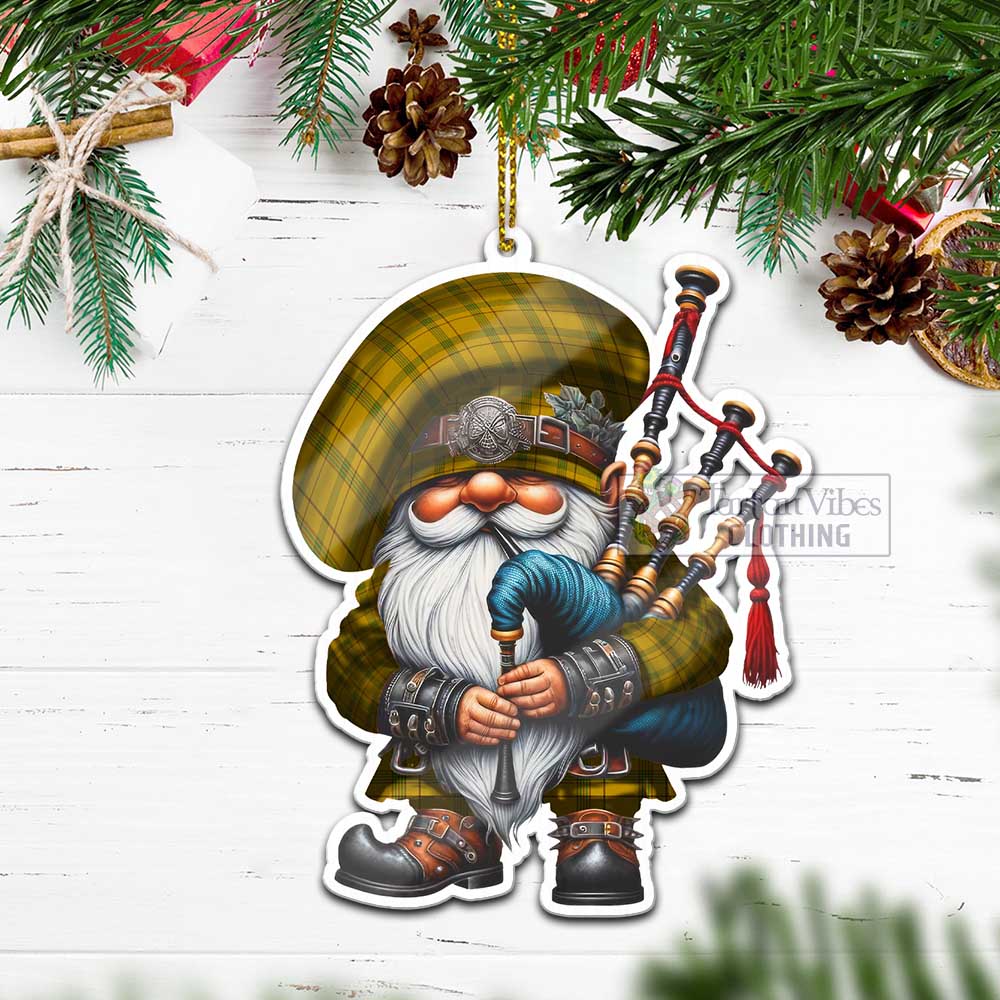 Tartan Vibes Clothing Houston Tartan Badpiper Gnome Christmas Ornament