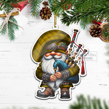 Houston Tartan Bagpiper Gnome Christmas Ornament