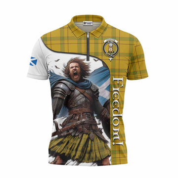 Houston Crest Tartan Zipper Polo Shirt Inspired by the Freedom of Scottish Warrior