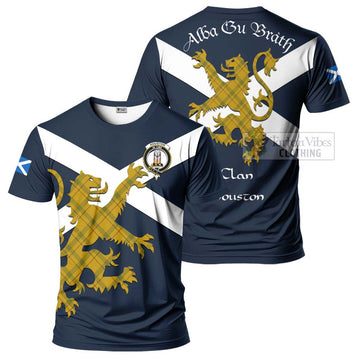 Houston Tartan Lion Rampant T-Shirt Proudly Display Your Heritage with Alba Gu Brath and Clan Name