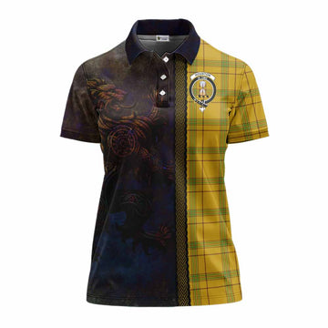 Houston Tartan Family Crest Women's Polo Shirt Alba Gu Brath Be Brave Lion Ancient Style Women - Tartan Vibes Clothing