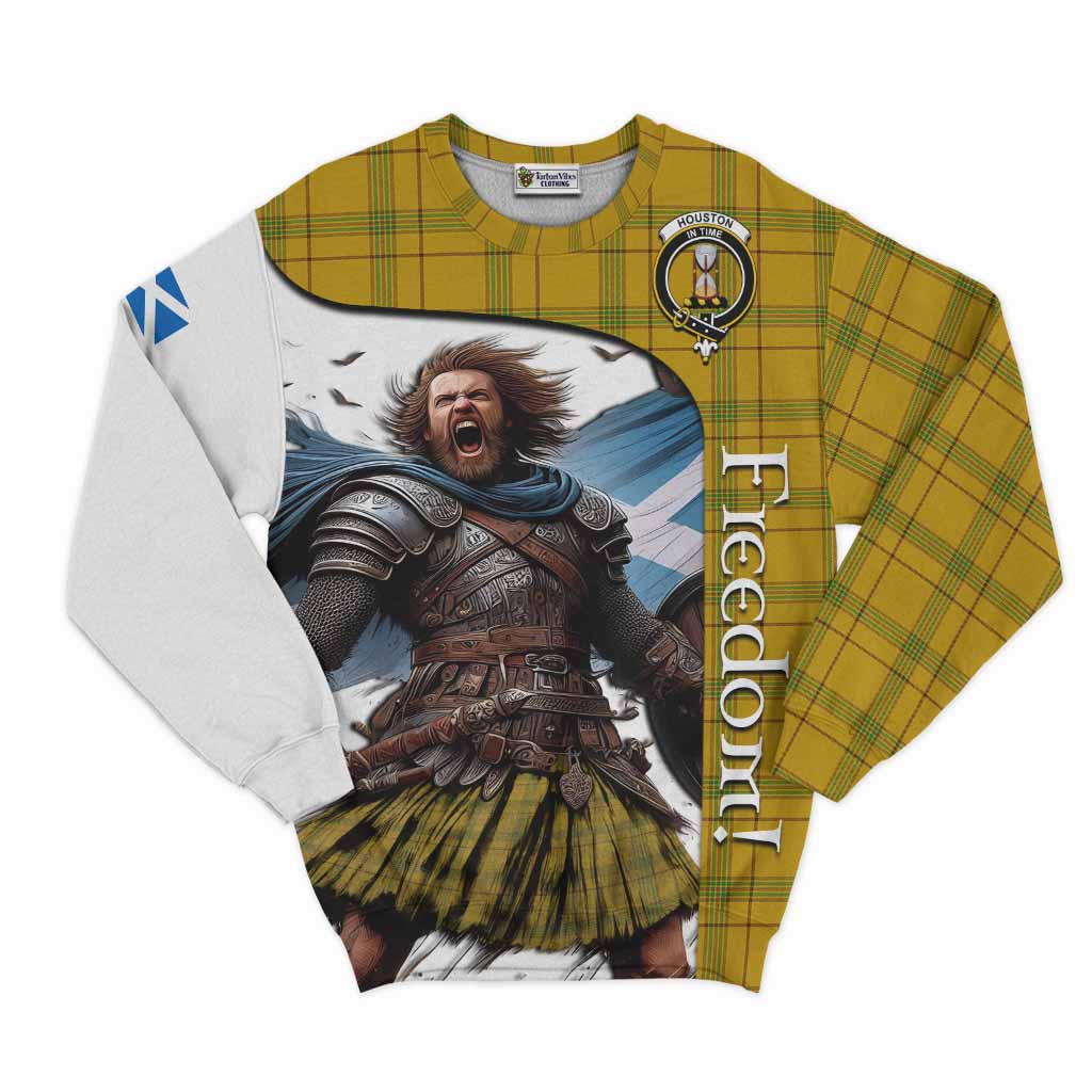 Tartan Vibes Clothing Houston Crest Tartan Sweatshirt Inspired by the Freedom of Scottish Warrior