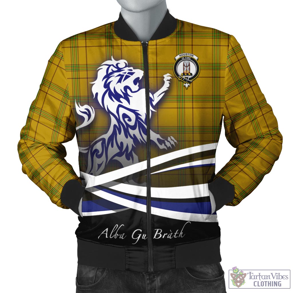 Tartan Vibes Clothing Houston Tartan Bomber Jacket with Alba Gu Brath Regal Lion Emblem