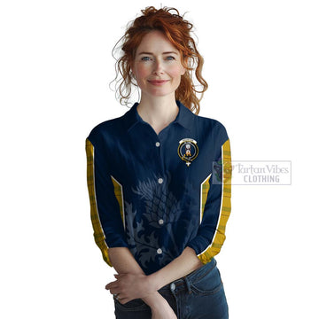 Houston Tartan Women's Casual Shirt with Family Crest and Scottish Thistle Vibes Sport Style