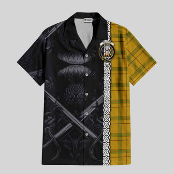 Houston Tartan Hawaiian Shirt with Family Crest Cross Sword Thistle Celtic Vibes Kid - Tartan Vibes Clothing