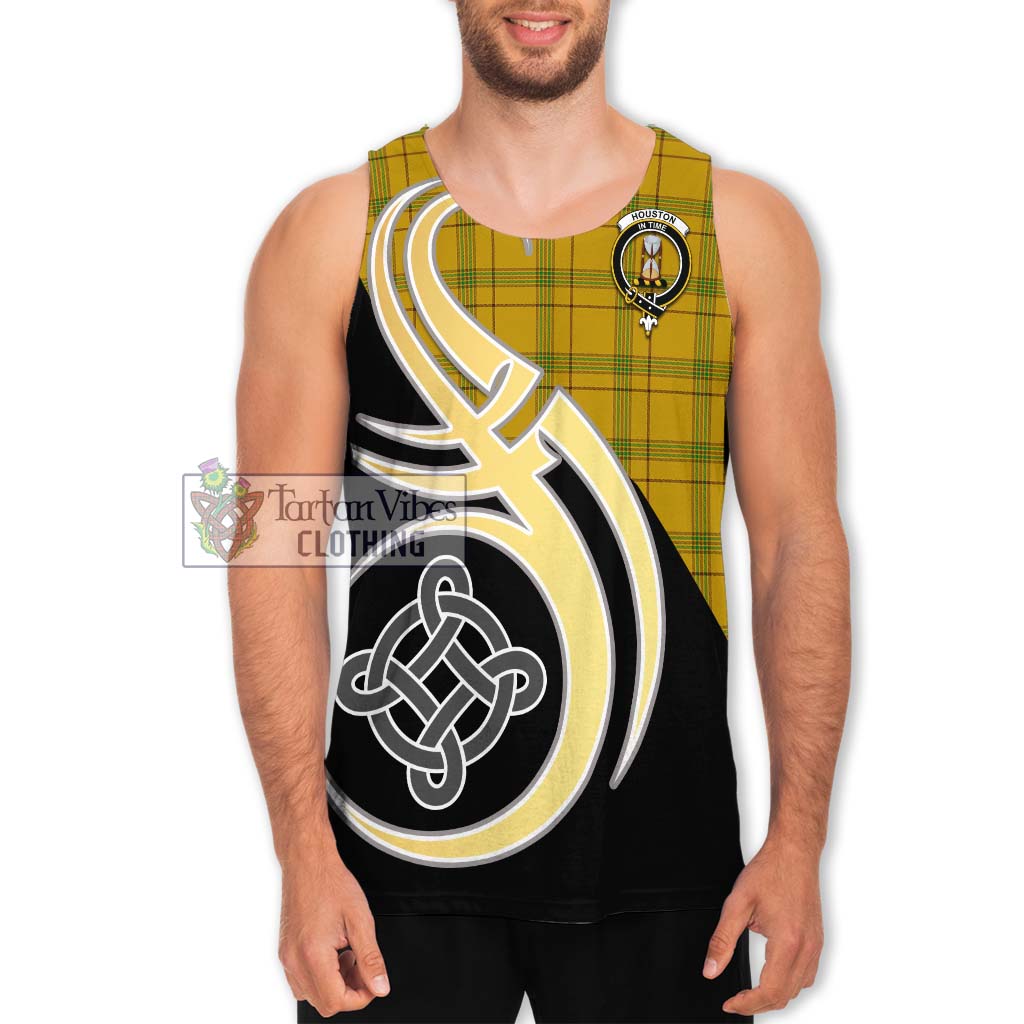 Houston Tartan Men's Tank Top with Family Crest and Celtic Symbol Style Men - Tartan Vibes Clothing