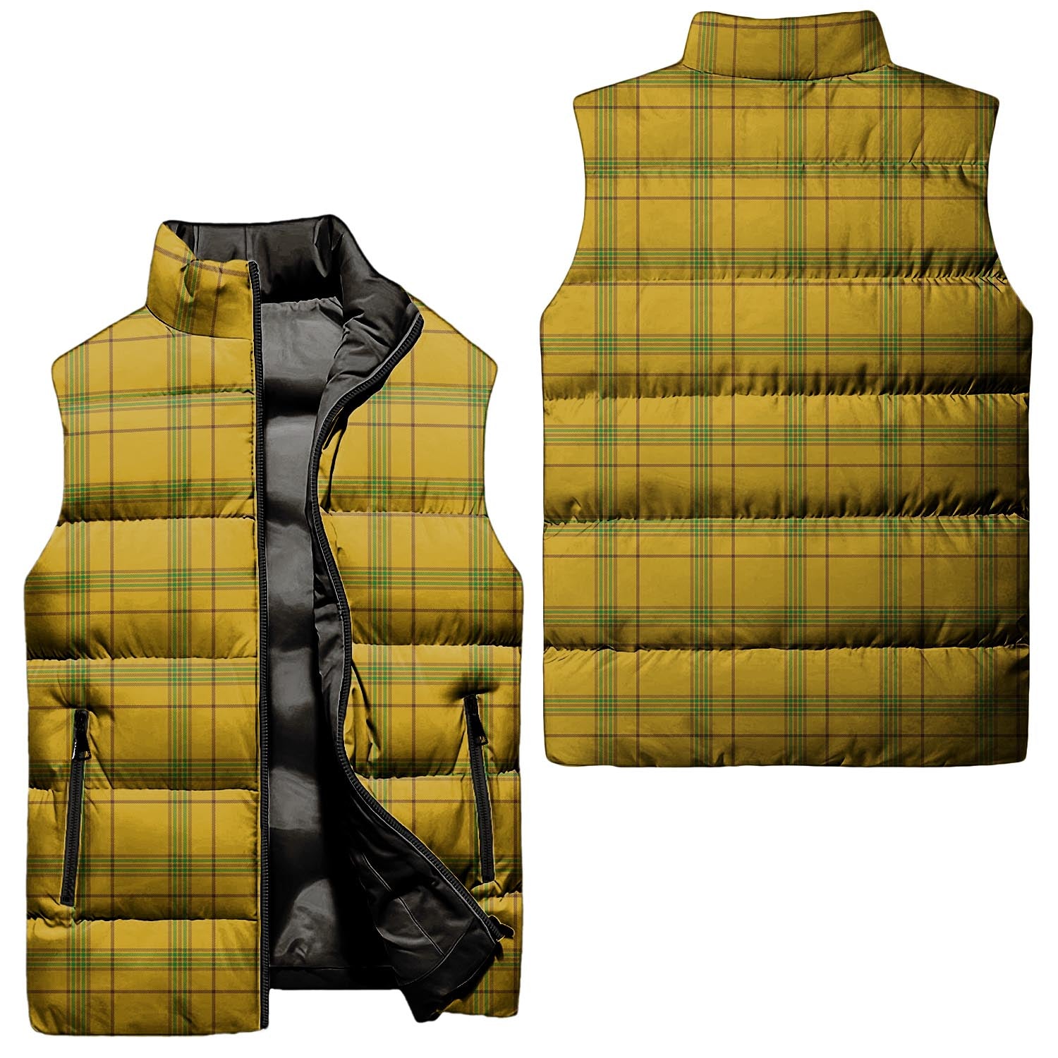 Houston Tartan Sleeveless Puffer Jacket Unisex - Tartanvibesclothing