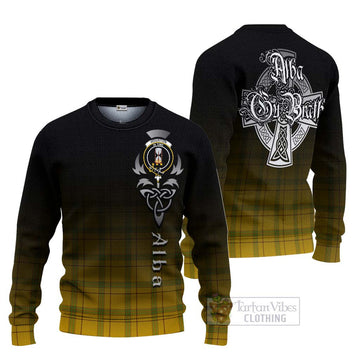 Houston Tartan Ugly Sweater Featuring Alba Gu Brath Family Crest Celtic Inspired