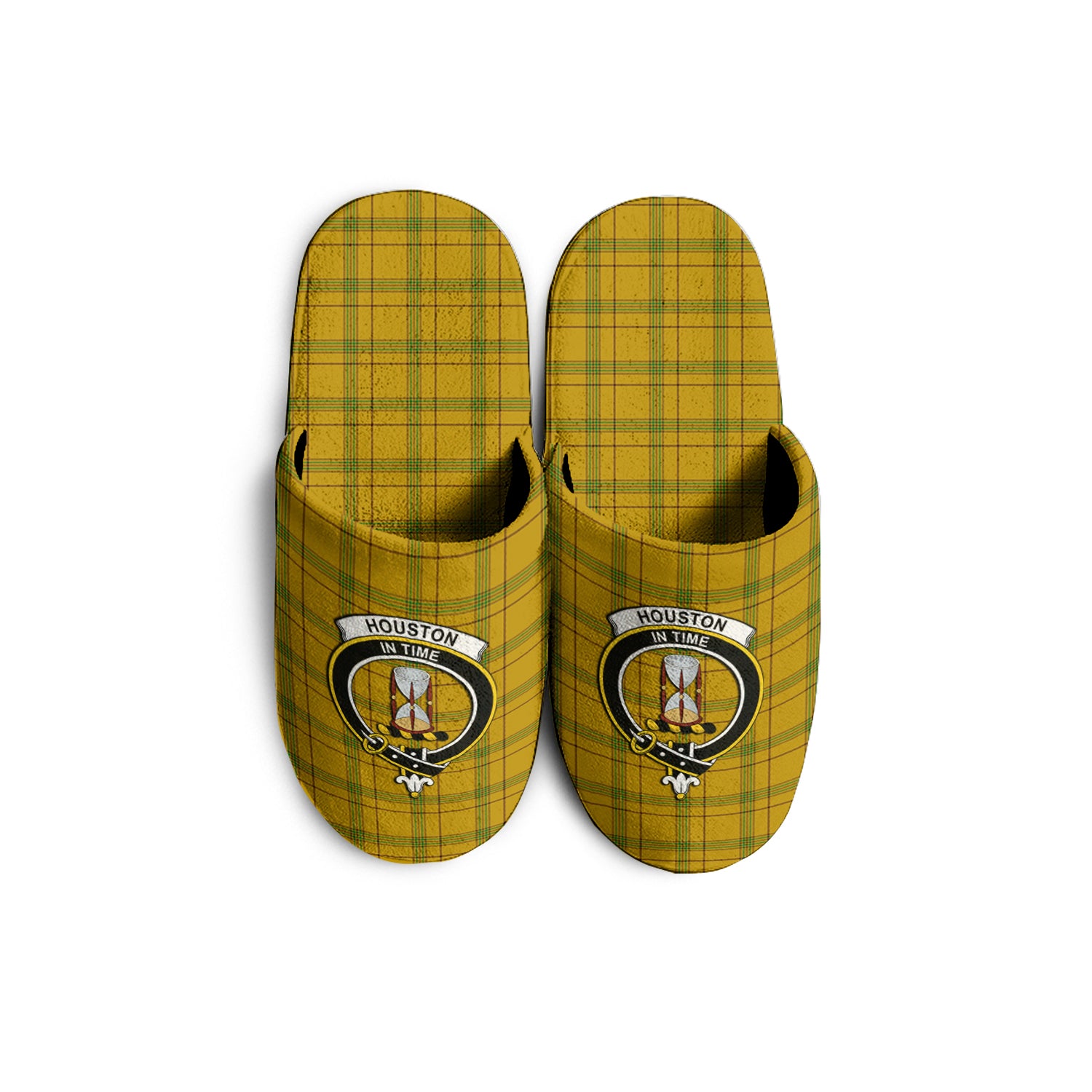 Houston Tartan Home Slippers with Family Crest - Tartanvibesclothing